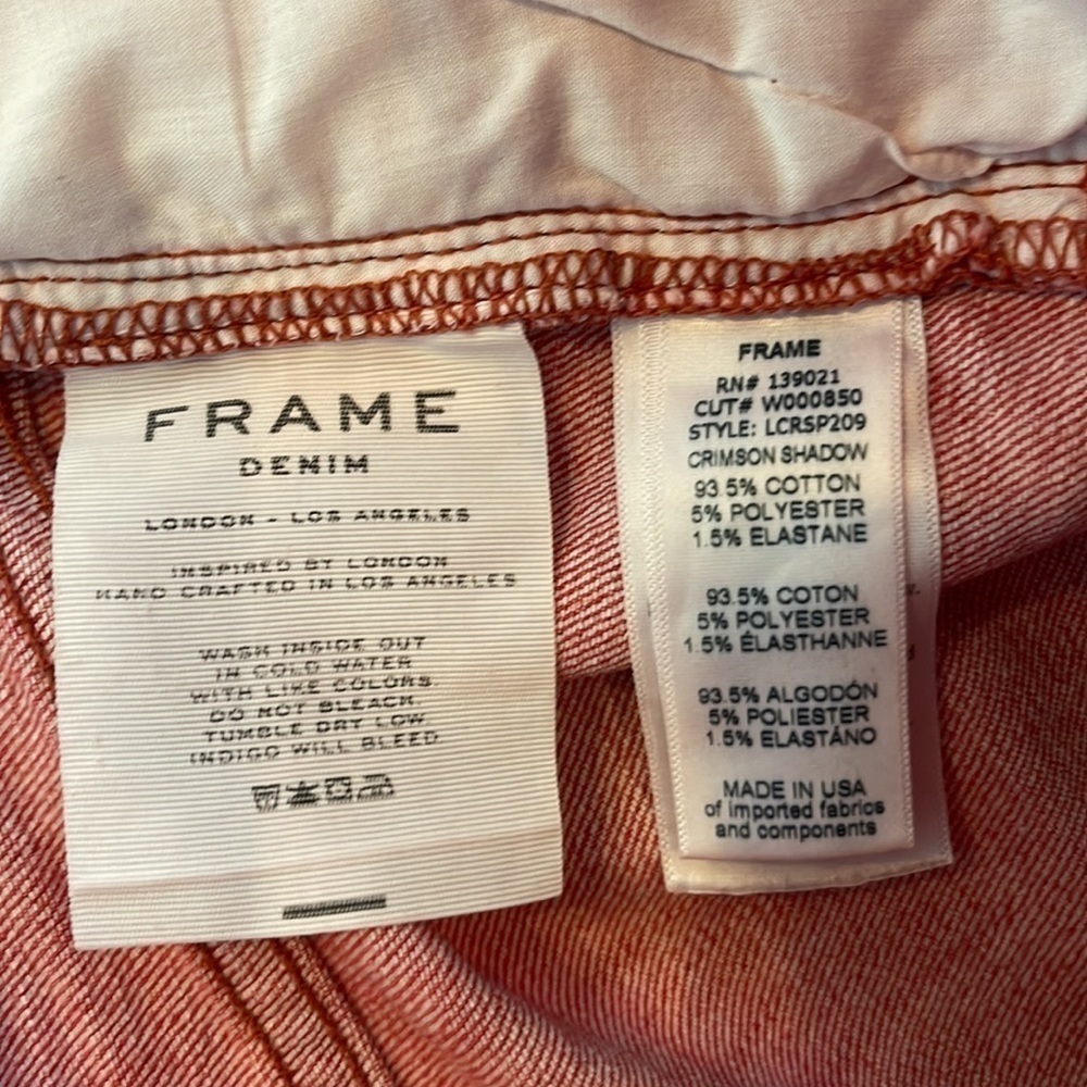 Frame Denim Le Cutoff Shorts, Crimson Shadow size 24 - Picture 4 of 5